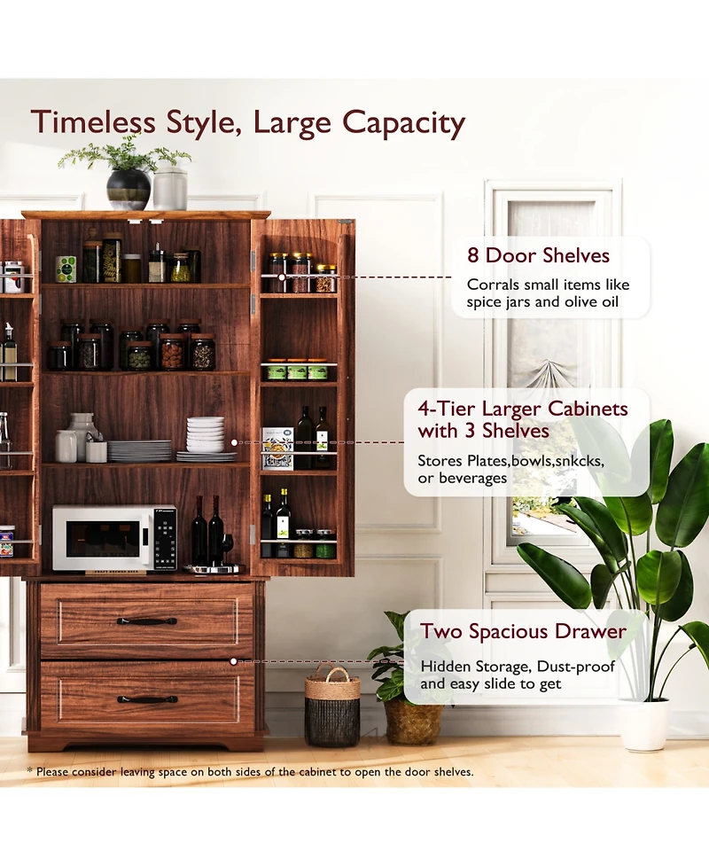 Farmhouse Pantry Cabinet - 71" Tall