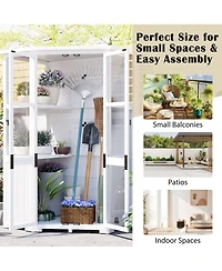 Outdoor Wood Storage Cabinet with Lockable Door