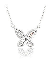 Suzy Levian Sterling Silver Cubic Zirconia Pave Butterfly Necklace
