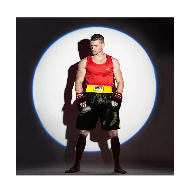Fearless Classic Satin Pro-Style Boxing Trunks: Premium Fight Shorts for Training and Gym Clothing, Boxing Trunks Black/Gold, Size L