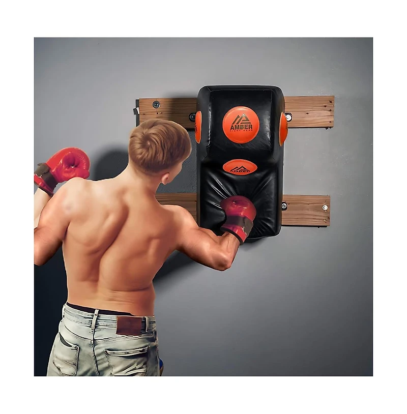 Amber Sports Amber Fight Gear Wall Mount Uppercut Bag Wall Mount Hook and Uppercut Punching Bag Wall Mounted Boxing Bag for Boxing Muay Thai, Mma, Kic