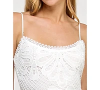 Alex & Sophia Juniors' Floral Lace Mini Dress