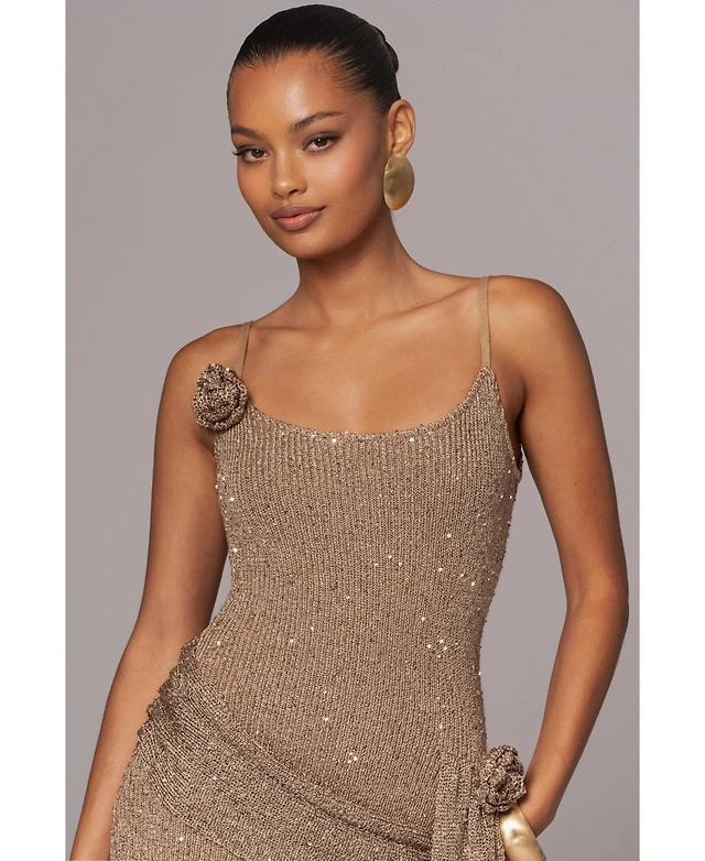 green emerald velvet dress Karley Sequin Maxi Dress