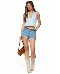 Edikted Women's Floral Eyelet Backless Halter Top