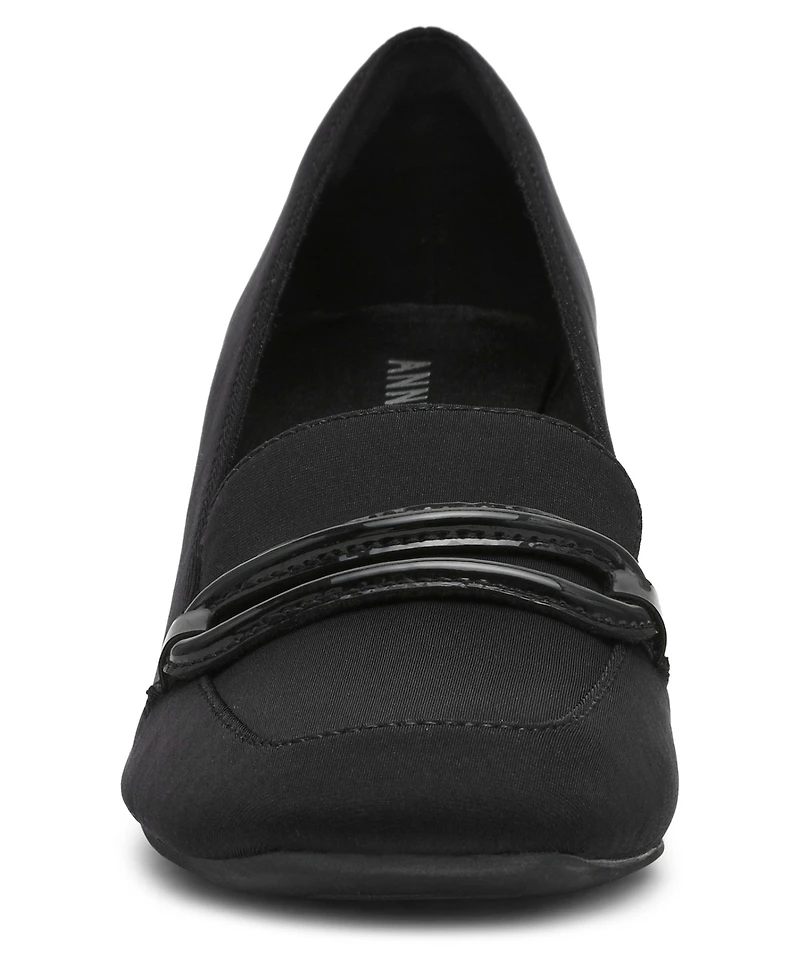 Anne Klein Women's Toni Stretch Block Heel Tailored Pumps