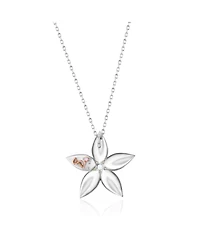 Suzy Levian Sterling Silver Cubic Zirconia Pave Flower Pendant