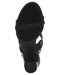 Anne Klein Women's Rhonda Mesh Band Block Heel Dress Sandals