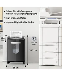 Bonsaii Paper Shredder, 18-Sheet 60-Minutes Shredder for Office Heavy Duty Cross-Cut Shredder with 6 Gallon Pullout Basket 4 Casters