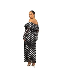 Fashion-szn Curve Women's Polka Dot Midi Dress