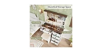 Farmhouse Vanity Set with Mirror and 3-Color Lighting