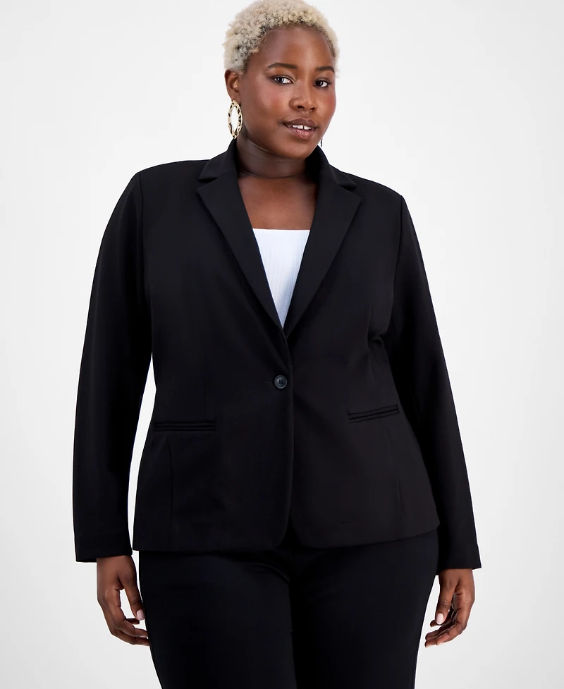I.n.c. International Concepts Plus Ponte Blazer, Exclusively at Macy's
