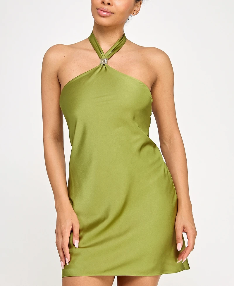 Seni & Cade Juniors' Tie-Back Satin A-Line Dress
