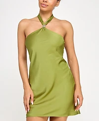 Seni & Cade Juniors' Tie-Back Satin A-Line Dress