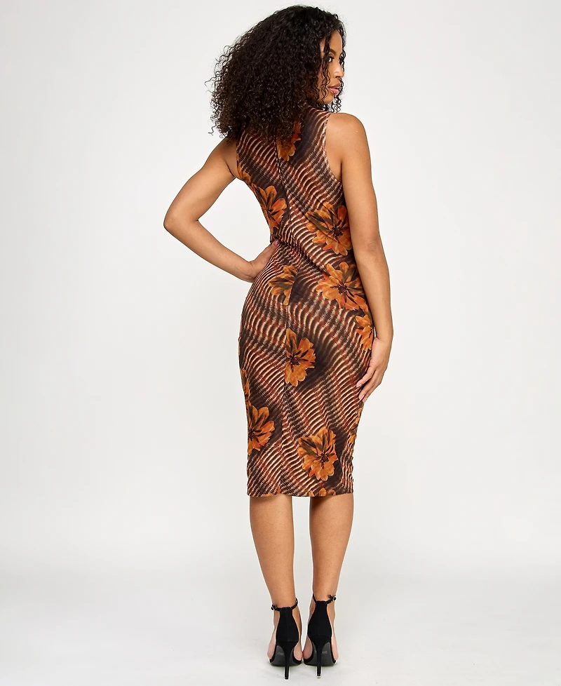 Seni & Cade Juniors' Mock-Neck Sleeveless Midi Dress