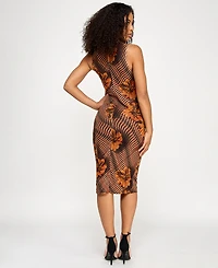 Seni & Cade Juniors' Mock-Neck Sleeveless Midi Dress