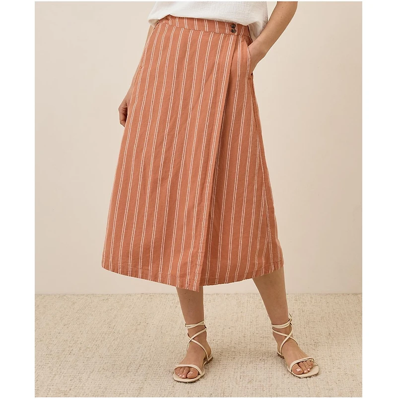 Pact Women's Organic Cotton Canopy Linen Blend Wrap Skirt