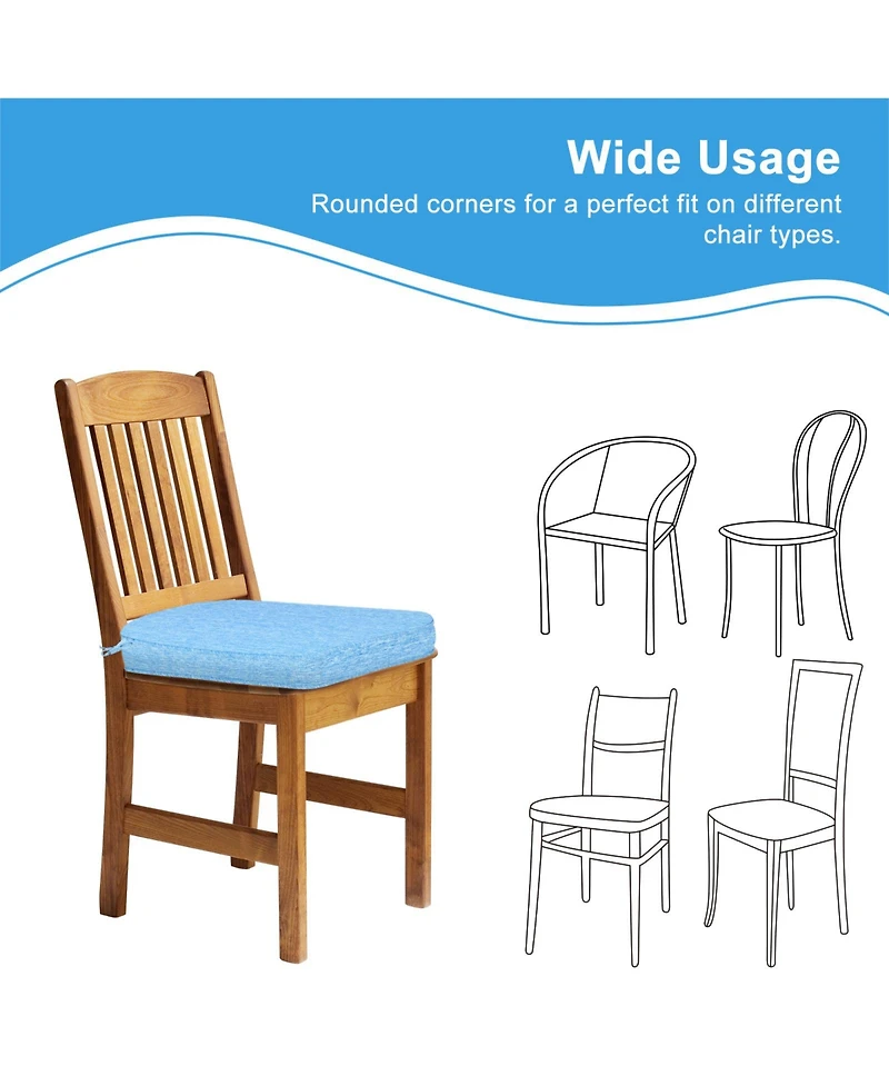 Aoodor Outdoor Dining Chair Cushions Set of 2, Waterproof Patio Furniture Seat Cushions, Pads with Ties, 18 x 19 inch