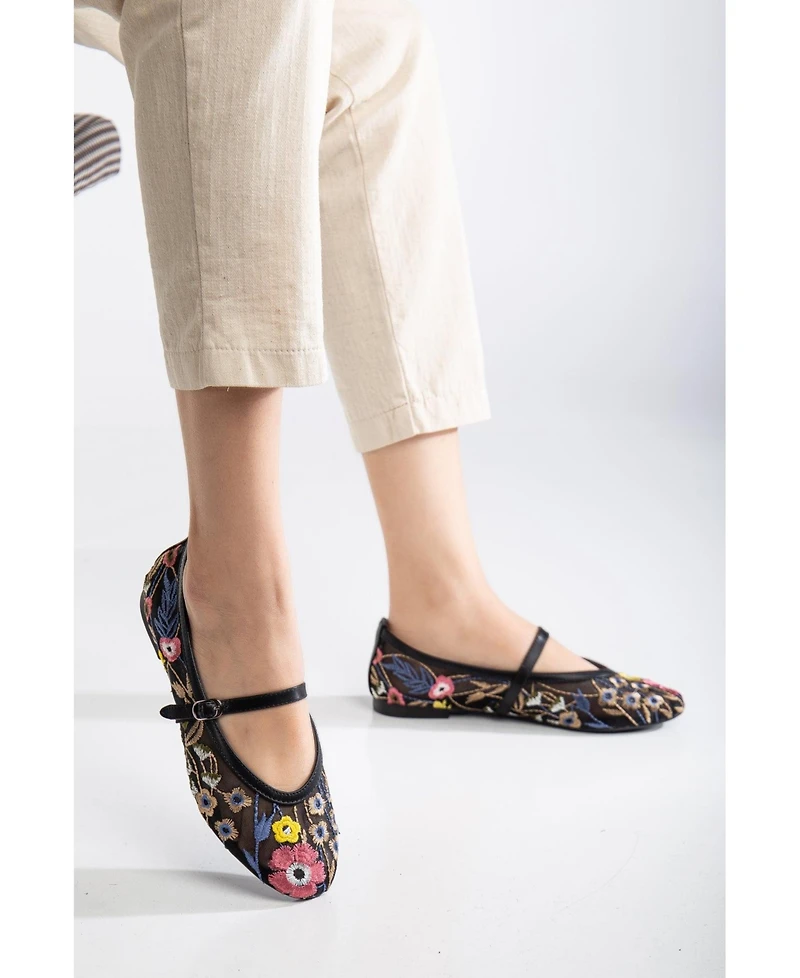 Fauna Mesh Mary Jane Flats