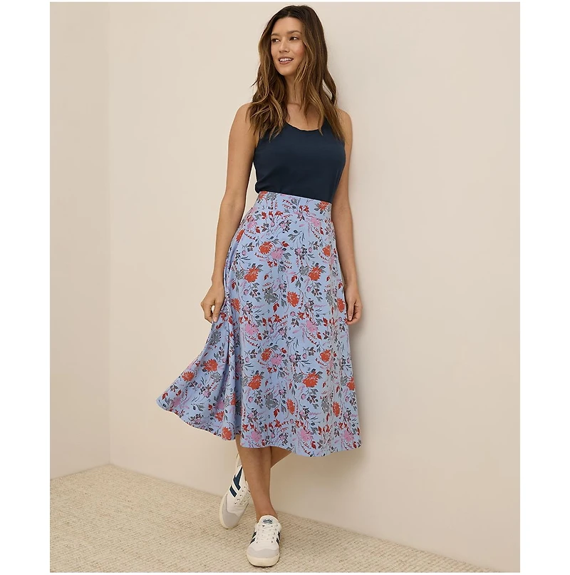 Pact Women's Organic Cotton Fit & Flare Midi Skirt