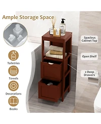 Freestanding Storage Cabinet with 2 Removable Drawers for Bathroom