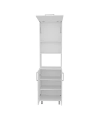 Maeser Kitchen Pantry, 3 Doors, 4 Legs, 5 Shelves, White