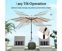 10 Feet Outdoor Patio Umbrella with Tilt Adjustment and Crank