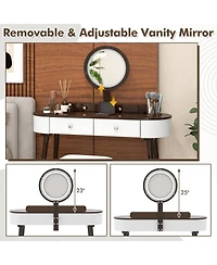 Makeup Vanity Table Set with Led Mirror and 3 Spacious Drawers