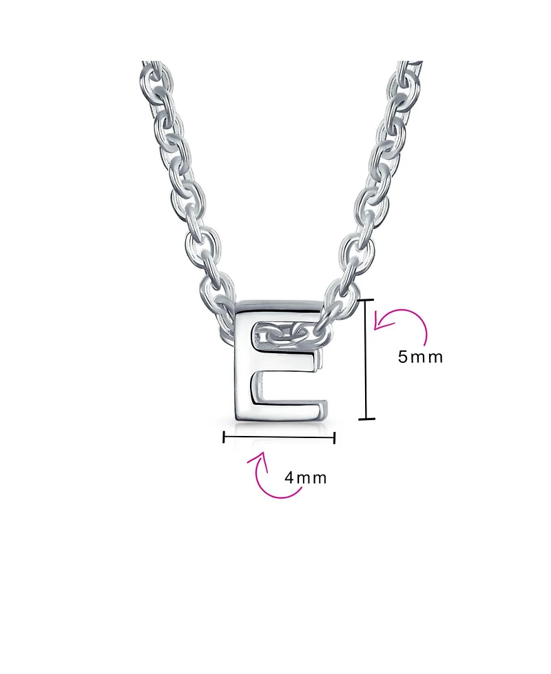 Bling Jewelry Tiny Block Letter Alphabet Initial A-z Dainty Pendant Necklace .925 Sterling Silver