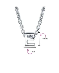 Bling Jewelry Tiny Block Letter Alphabet Initial A-z Dainty Pendant Necklace .925 Sterling Silver