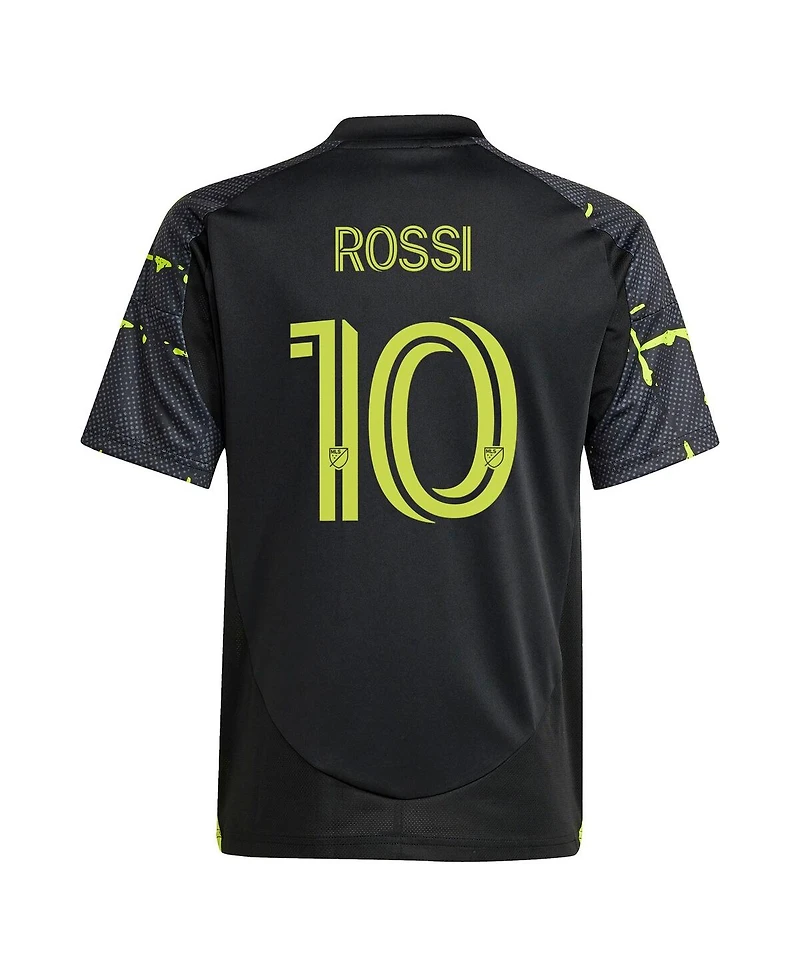 Adidas Big Boys and Girls Diego Rossi Black Columbus Crew 2025 The Goosebumps Kit Replica Player Jersey