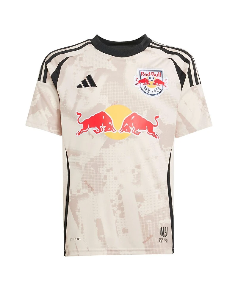 Adidas Big Boys and Girls Emil Forsberg Tan New York Red Bulls 2025 Stone Kit Replica Player Jersey