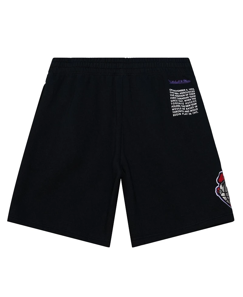 Mitchell & Ness Men's Black Toronto Raptors Team Origins Fleece Shorts