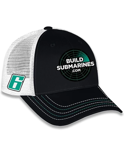 Checkered Flag Sports Men's and Women's Black Brad Keselowski BuildSubmarines.com Sponsor Trucker Adjustable Hat