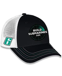 Checkered Flag Sports Men's and Women's Black Brad Keselowski BuildSubmarines.com Sponsor Trucker Adjustable Hat