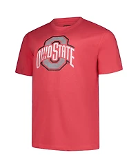 Fanatics Men's Scarlet Ohio State Buckeyes Big Tall Distressed Vintage Logo T-Shirt