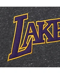 Mitchell & Ness Men's Black Los Angeles Lakers Out Collection Snow Washed Vintage Logo Pullover Sweatshirt