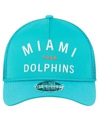 New Era Men's Aqua Miami Dolphins Active Minimalist M-Crown A-Frame 9FORTY Adjustable Hat