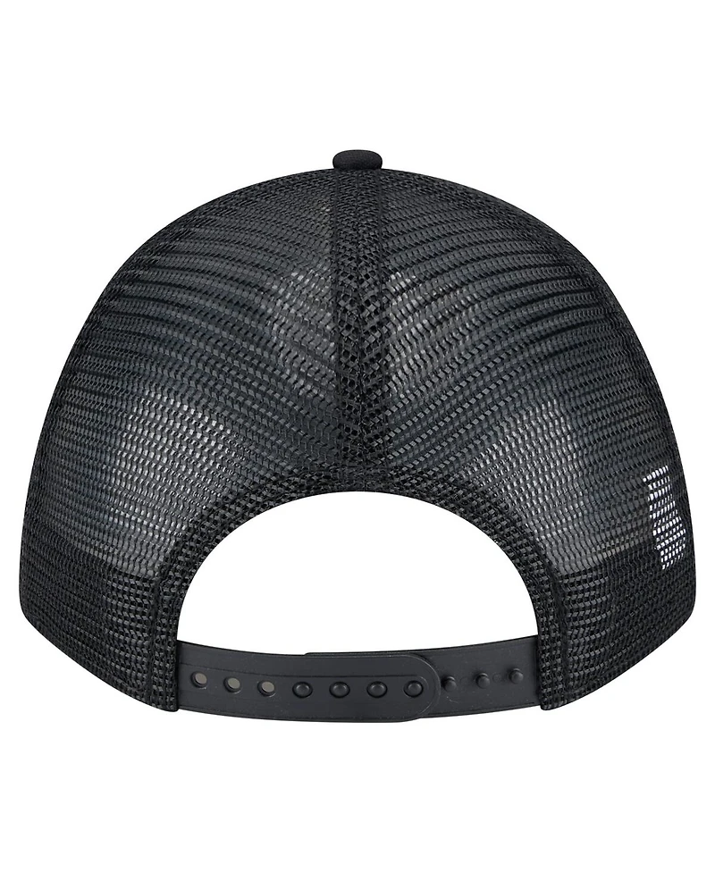 New Era Men's Black San Diego Padres Gradient 9FORTY A-Frame M-Crown Trucker Adjustable Hat