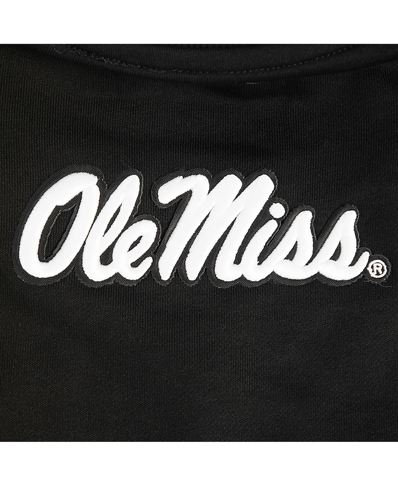 Pro Standard Women's Black Ole Miss Rebels Cropped Pullover Sweatshirt