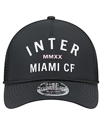 New Era Men's Black Inter Miami Cf Minimalist A-Frame 9FORTY Adjustable Hat