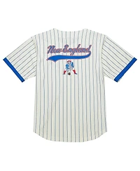 Mitchell & Ness Men's Cream New England Patriots Final Seconds Vintage Logo Mesh Button-Up Shirt