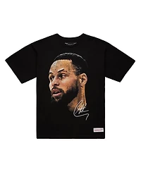 Mitchell & Ness Men's and Women's Men's Stephen Curry Black Nba Real Big Face Player T-Shirt