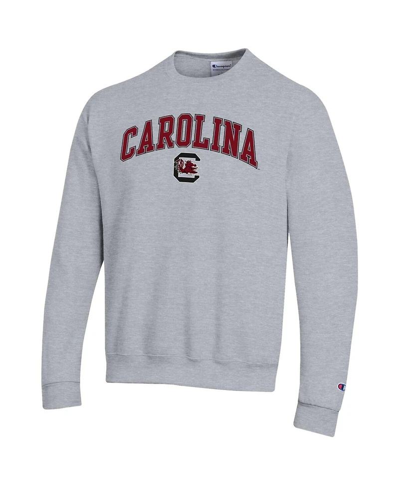 Champion Men's Heather Gray South Carolina Gamecocks Arch Over Logo Pullover Sweatshirt