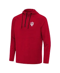 Antigua Men's Heather Red Indiana Hoosiers Spikes Quarter-Zip Hoodie