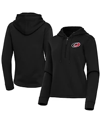 Antigua Women's Black Carolina Hurricanes Contemporary Quarter-Zip Hoodie