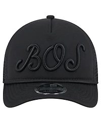 New Era Men's Black Boston Red Sox City Initial 9FORTY A-Frame M-Crown Adjustable Trucker Hat