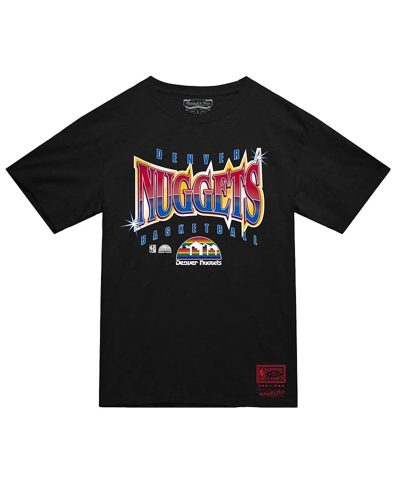 Mitchell & Ness Men's Black Denver Nuggets Worldwide Collection Glow Up T-Shirt