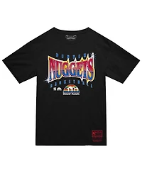 Mitchell & Ness Men's Black Denver Nuggets Worldwide Collection Glow Up T-Shirt