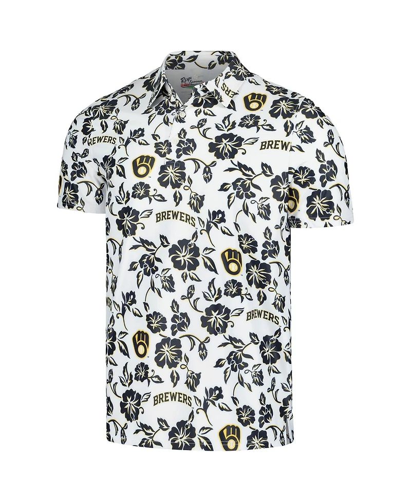 Reyn Spooner Men's White Milwaukee Brewers Pua Performance Polo Shirt