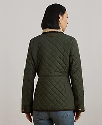 Lauren Ralph Women's Faux-Sherpa-Collar Quilted Coat